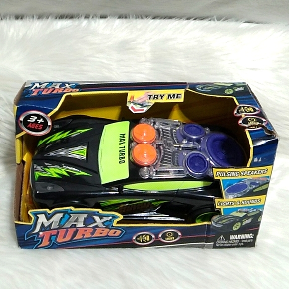 HTF! Max Turbo W Pulsating Speakers & Lights Sounds Batteries Dead